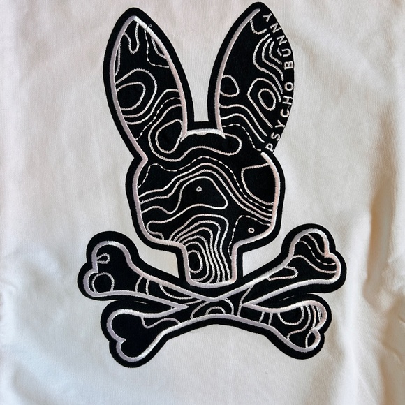 NWT Psycho Bunny Sweatshirt Mens Crew Neck Dixon Logo XXL white - Picture 5 of 9